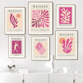 matisse cut outs art purple pink wall art canvas prints hanging decor aesthetic posters roomtery