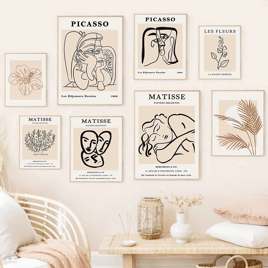 Picasso Outline Canvas Posters - Shop Online on