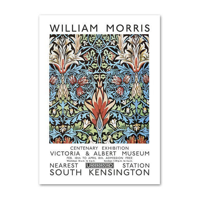 william morris blue floral wall art canvas nordic posters painting aesthetic posters prints roomtery