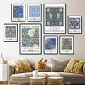 william morris blue floral wall art canvas nordic posters painting aesthetic posters prints roomtery