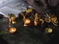 rotating pendant golden carousel tealight candle holder roomtery