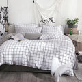 aesthetic bedroom black grid bedding set roomtery
