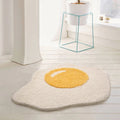 summer aesthetic room decor egg shape white and yellow accent rug roomtery