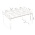 aesthetic room white plastic desk space shelf organizer