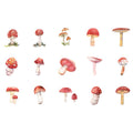 vintage fly agaric mushrooms aesthetic stickers roomtery