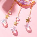 amethyst crystal decorated moon shaped suncatcher light catcher hanging wall decor aesthetic fairycore moon sun catcher roomtery