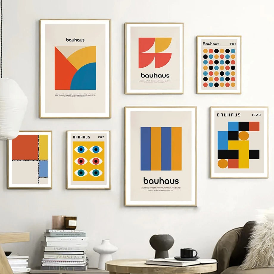 bauhaus modern gallery wall art canvas posters wall decor roomtery