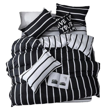 Black & White Striped Bedding Set