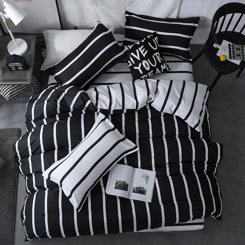 black white aesthetic bedding duvet cover sheet set roomtery