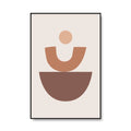 boho aesthetic room decor light brown abstract wavy figures canvas poster roomtery