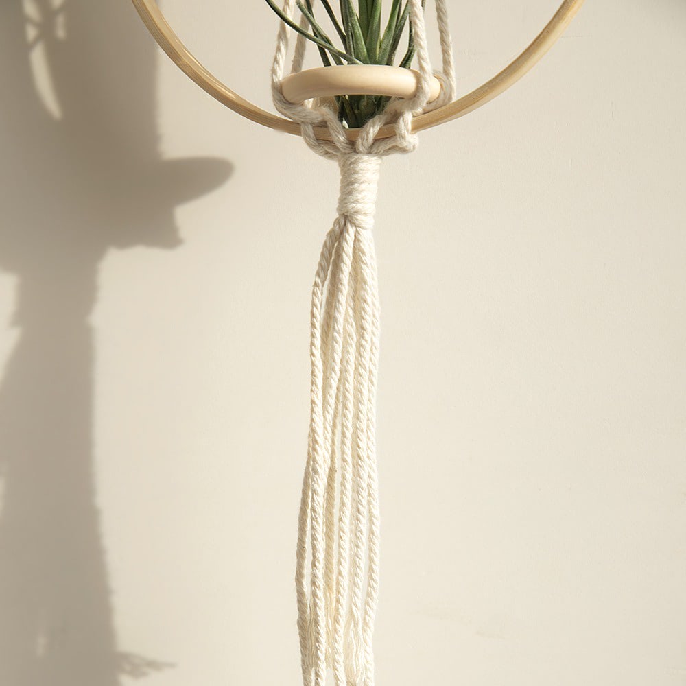 bohemian aesthetic macrame wooden plant hanger roomtery