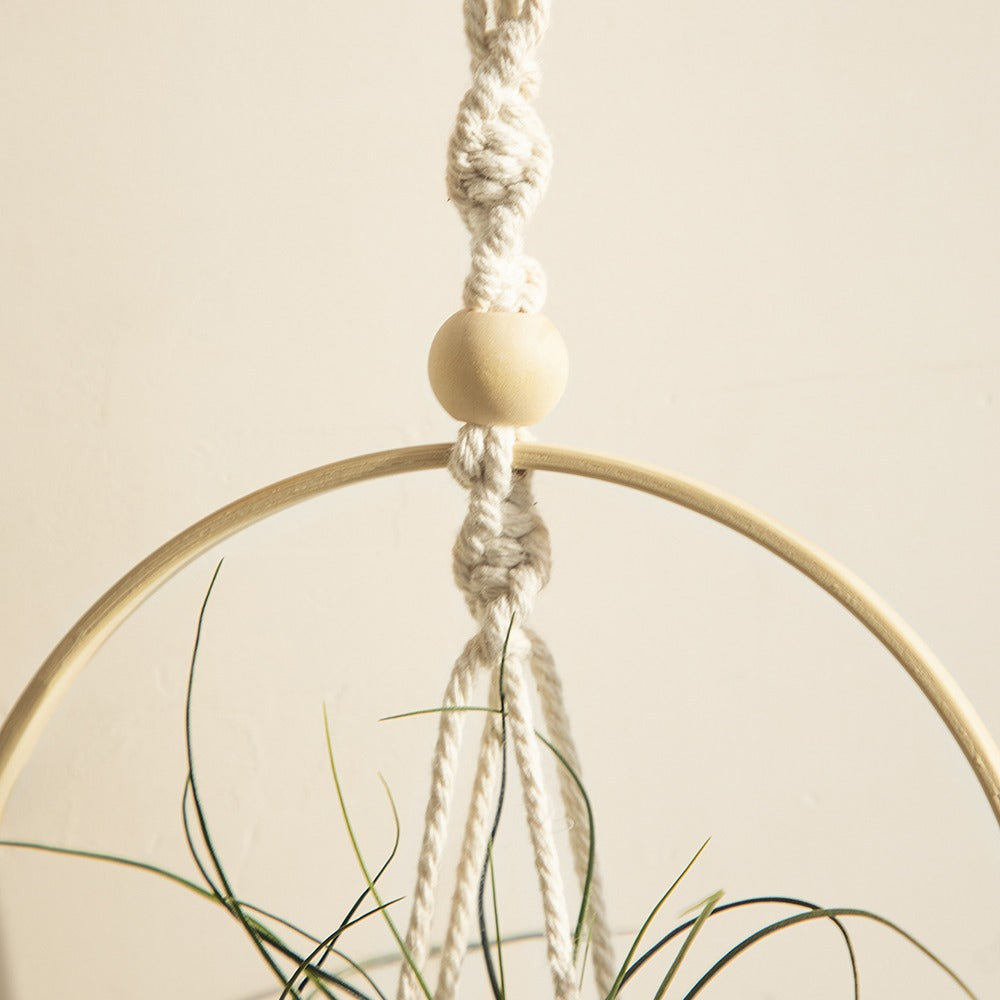bohemian aesthetic macrame wooden plant hanger roomtery