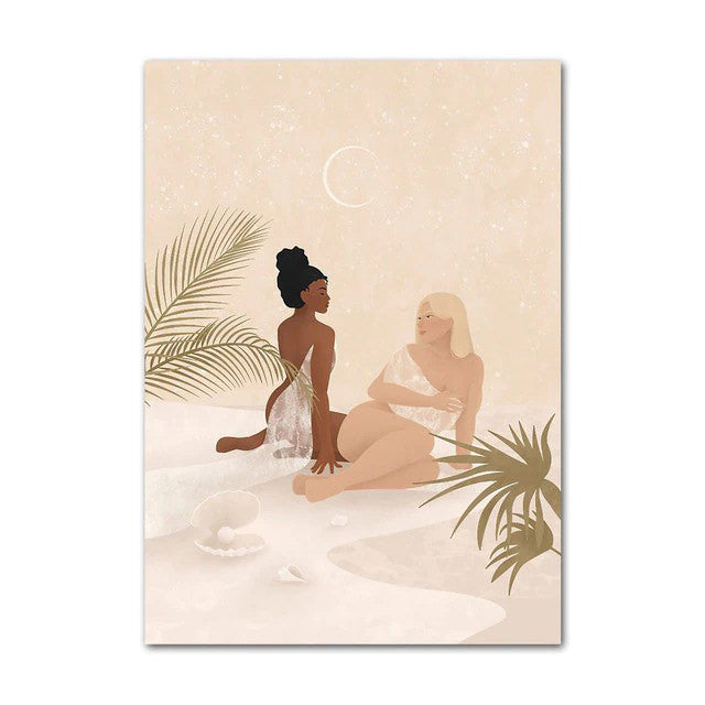 vintage boho eastern moroccan style boho aesthetic wall art canvas print poster roomtery