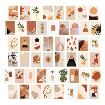boho aesthetic wall collage poster card set roomtery