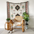 boho style print aesthetic woven throw blanket tapestry decor roomtery
