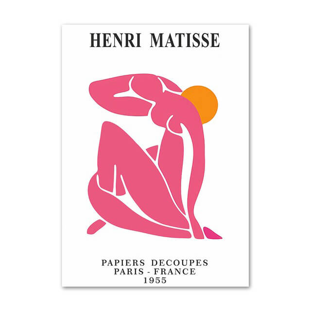bright pink wall art matisse gallery wall canvas posters roomtery