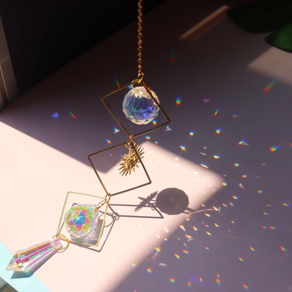 celestial sun light crystal suncatcher wall hanging rainbow maker lightcatcher crystal pendant shining hanging sun catcher roomtery