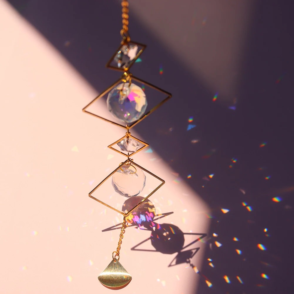 celestial sun light crystal suncatcher wall hanging rainbow maker lightcatcher crystal pendant shining hanging sun catcher roomtery