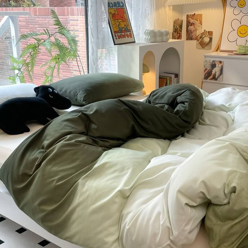 cute pastel color gradients bedding set roomtery