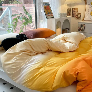 cute pastel color gradients bedding set roomtery