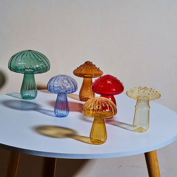 Colored Glass Magic Mushroom Vase