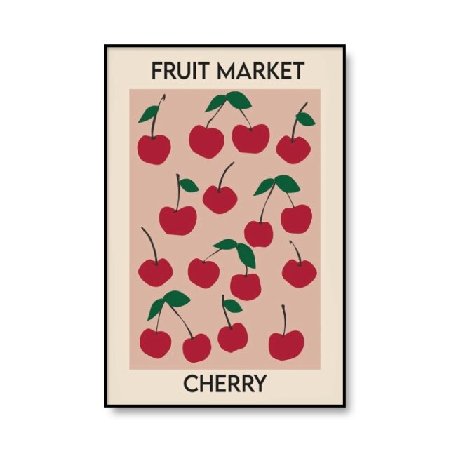colorful fruits print market canvas posters wall art aesthetic decor roomtery