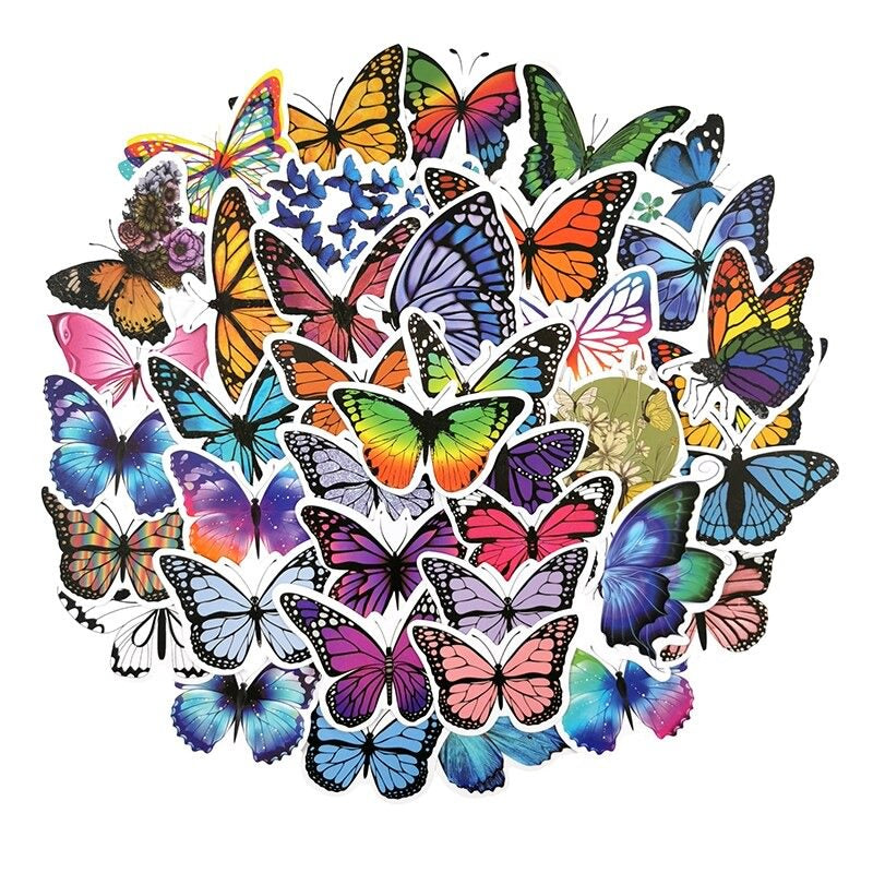 colorful rainbow butterflies aesthetic sticker pack roomtery