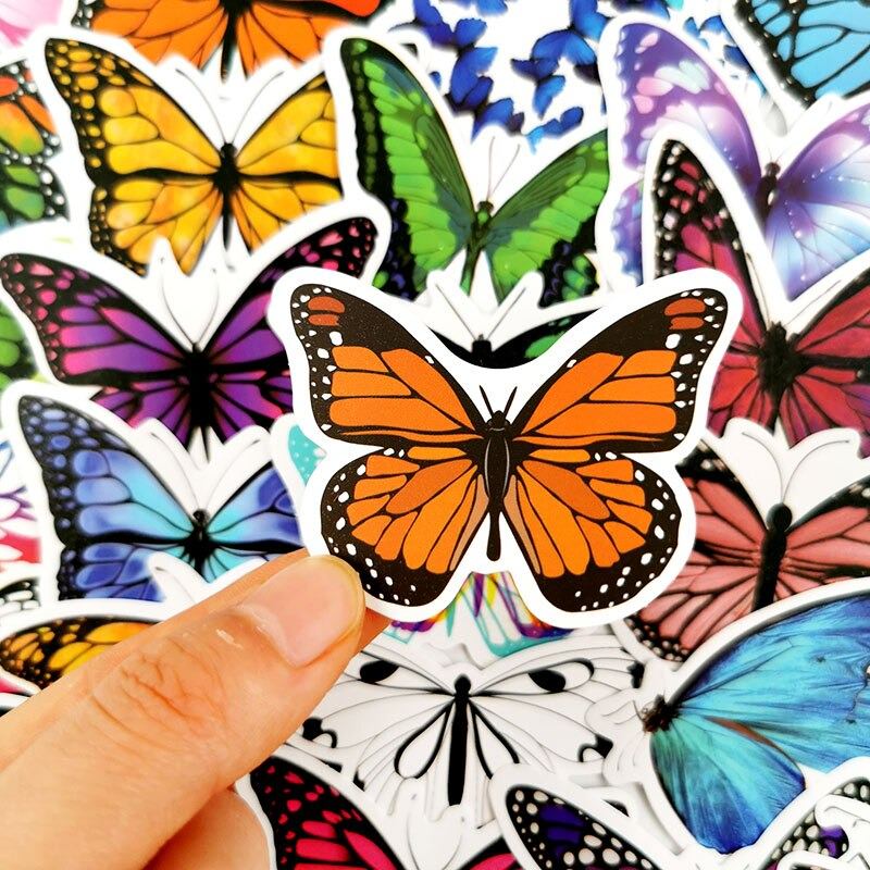 colorful rainbow butterflies aesthetic sticker pack roomtery