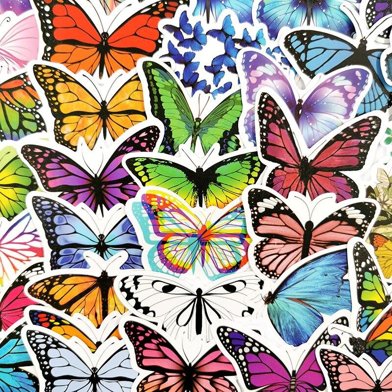 colorful rainbow butterflies aesthetic sticker pack roomtery