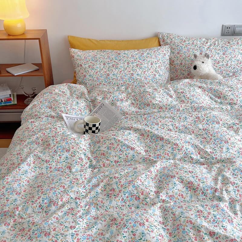 cottagecore aesthetic grandma flower pattern bedding set roomtery