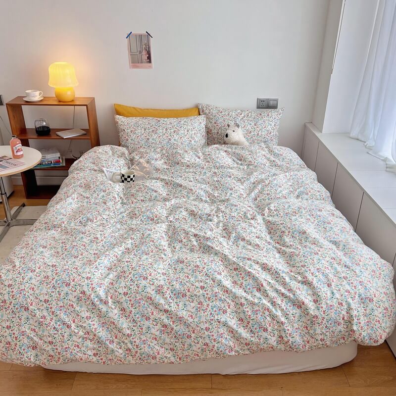 cottagecore aesthetic grandma flower pattern bedding set roomtery
