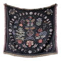 woven knitted throw blanket cottagecore aesthetic room floral mystery print roomtery