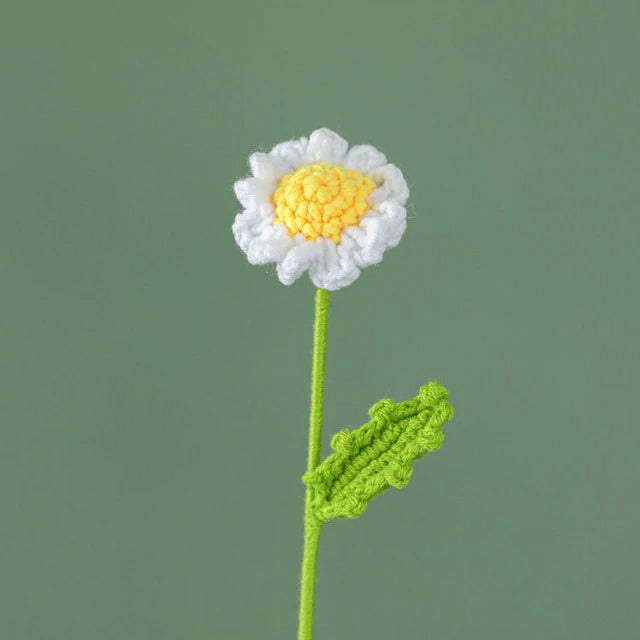 crochet daisy flower knitted bouquet aesthetic decor roomtery