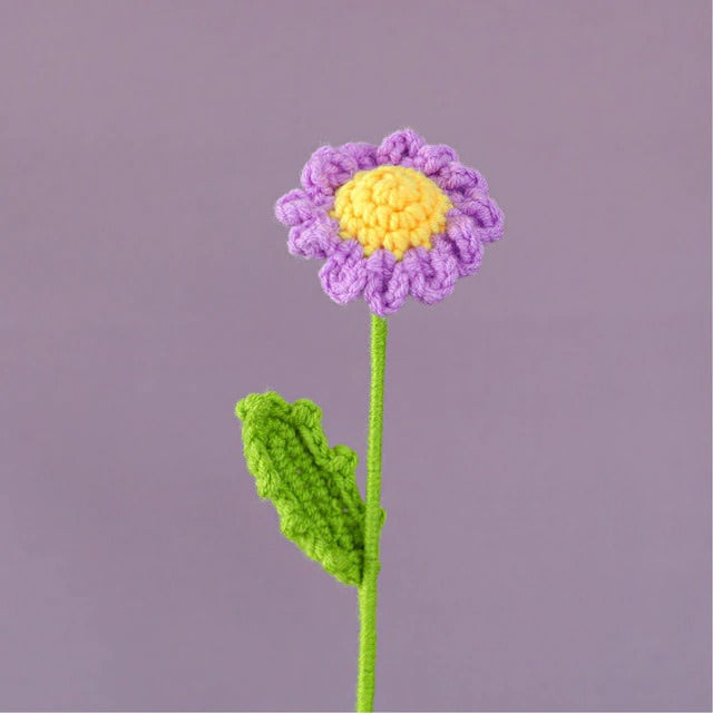 crochet daisy flower knitted bouquet aesthetic decor roomtery