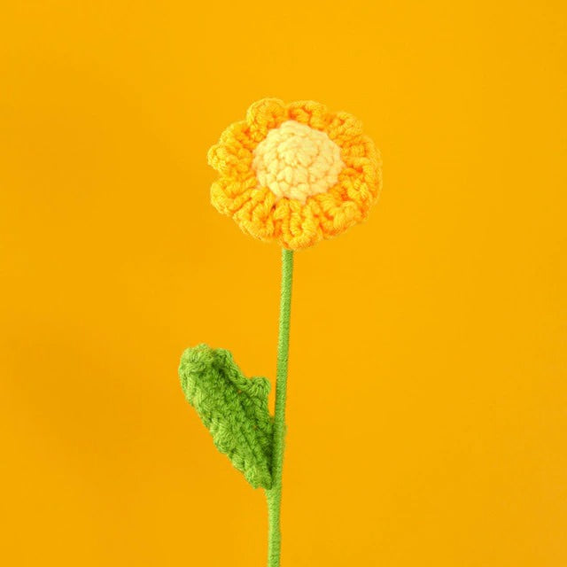 crochet daisy flower knitted bouquet aesthetic decor roomtery