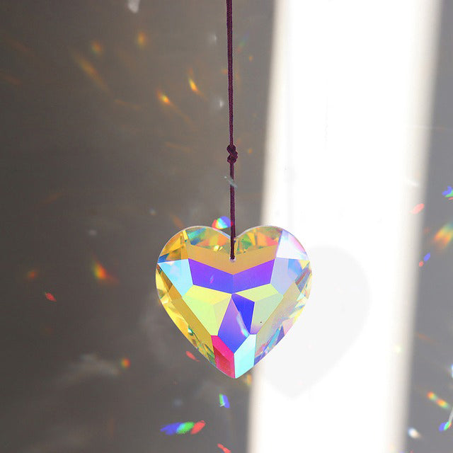 heart shaped glass crystal sun catcher roomtery