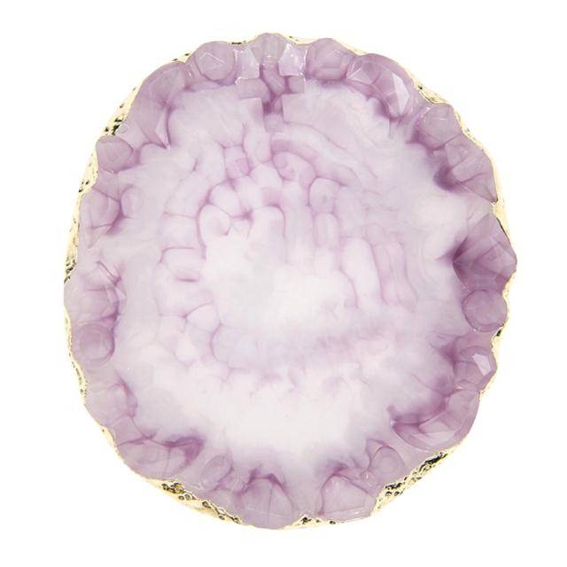 stone slice cut jewelry display plate jewellery tray coaster aesthetic desk ring organizer roomtery