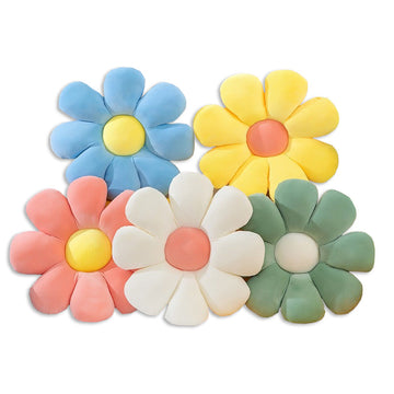 indie aesthetic daisy flower pillow bright colored flower pillow roomtery