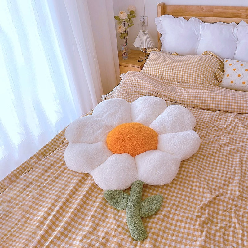 plush terry daisy flower seat cushion chair pad decor roomtery
