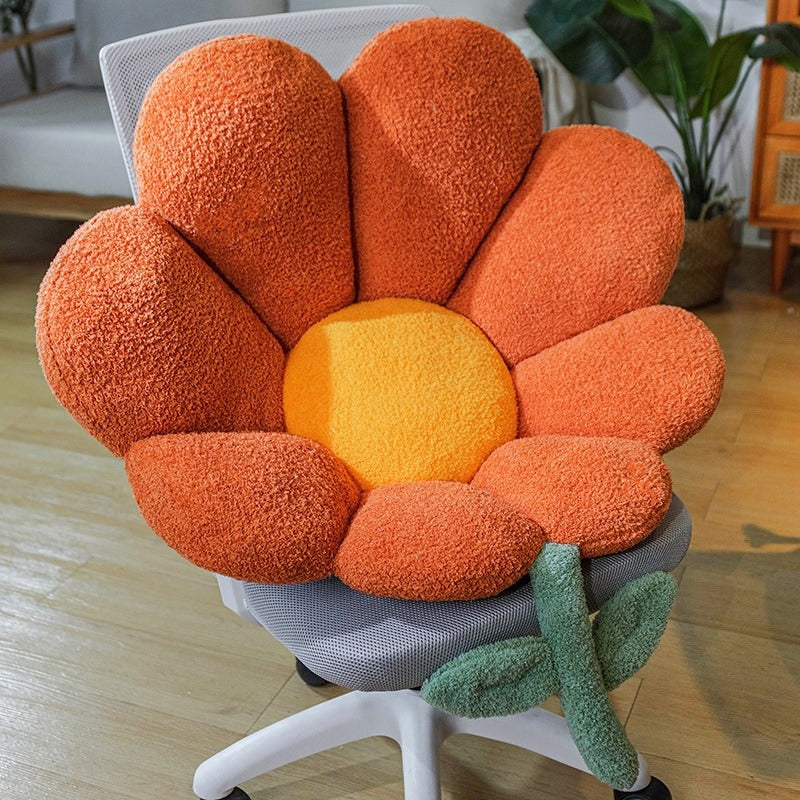 plush terry daisy flower seat cushion chair pad decor roomtery