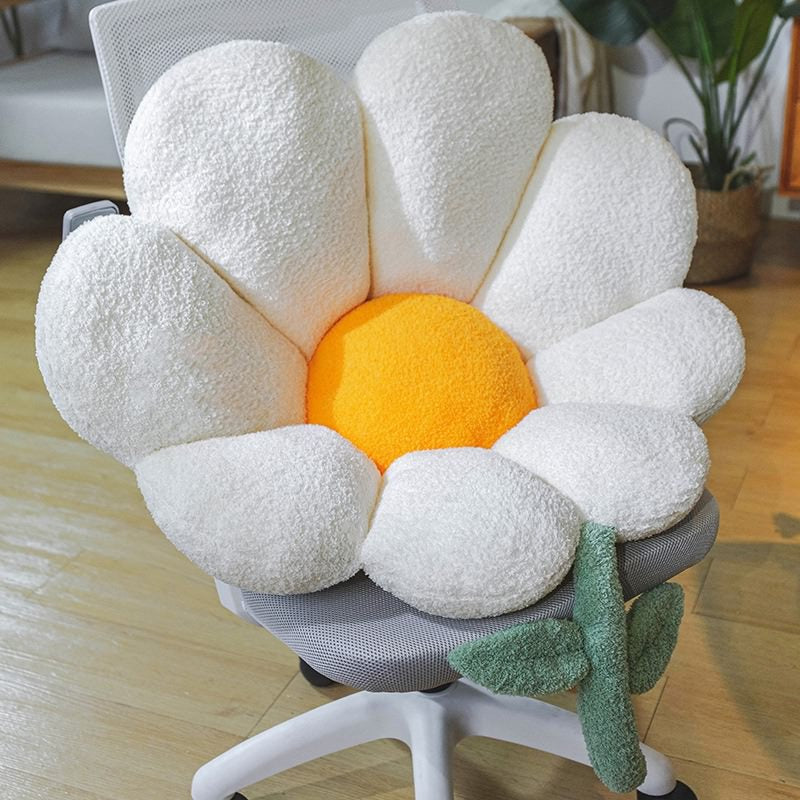 plush terry daisy flower seat cushion chair pad decor roomtery