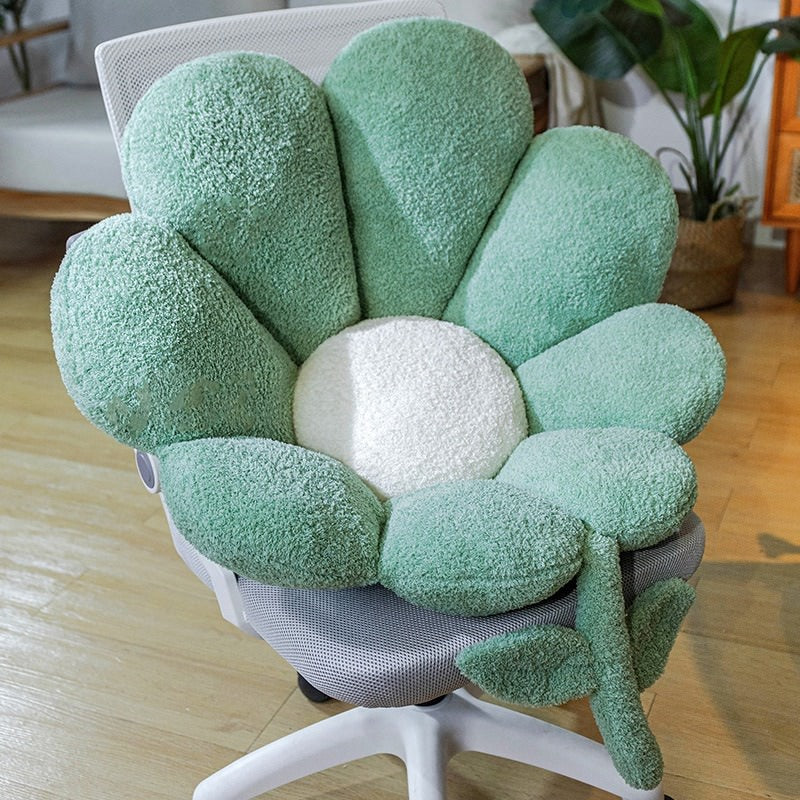 plush terry daisy flower seat cushion chair pad decor roomtery