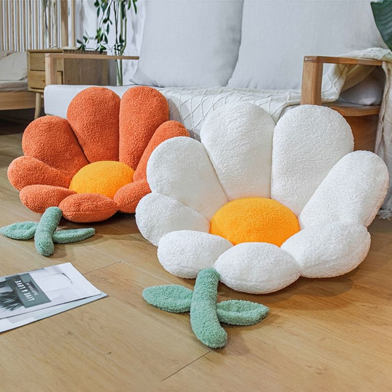 plush terry daisy flower seat cushion chair pad decor roomtery