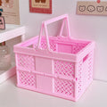 kawaii aesthetic desktop storage box folding basket roomtery