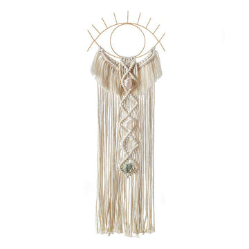 boho aesthetic decor eye shaped macrame wall hanging roomtery