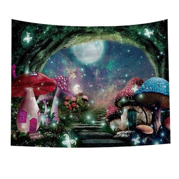 Fairy Mushrooms World Tapestry