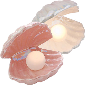 cute clam shell shaped ceramic night light lamp aesthetic room decor