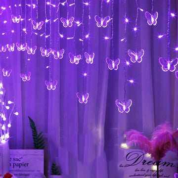 purple light fairy aesthetic room butterfly string light roomtery