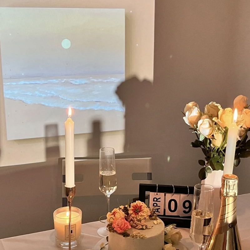 lo fi fake window night lamp mini projector aesthetic 5 in 1 projection lamp