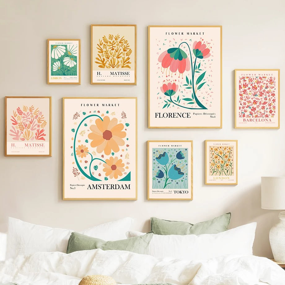 paint art flowers wall poster flower market canvas wall art roomtery